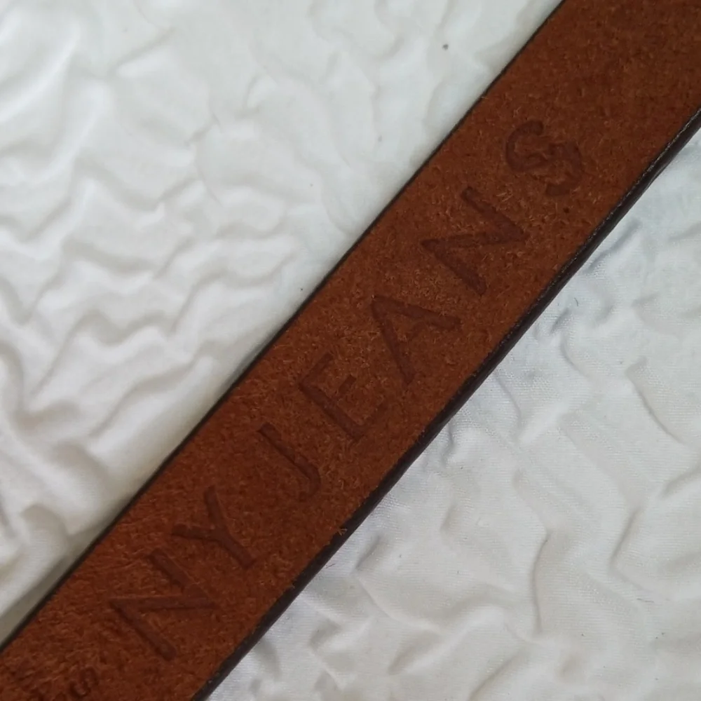 NY Jeans Brown Genuine Solid Leather Belt